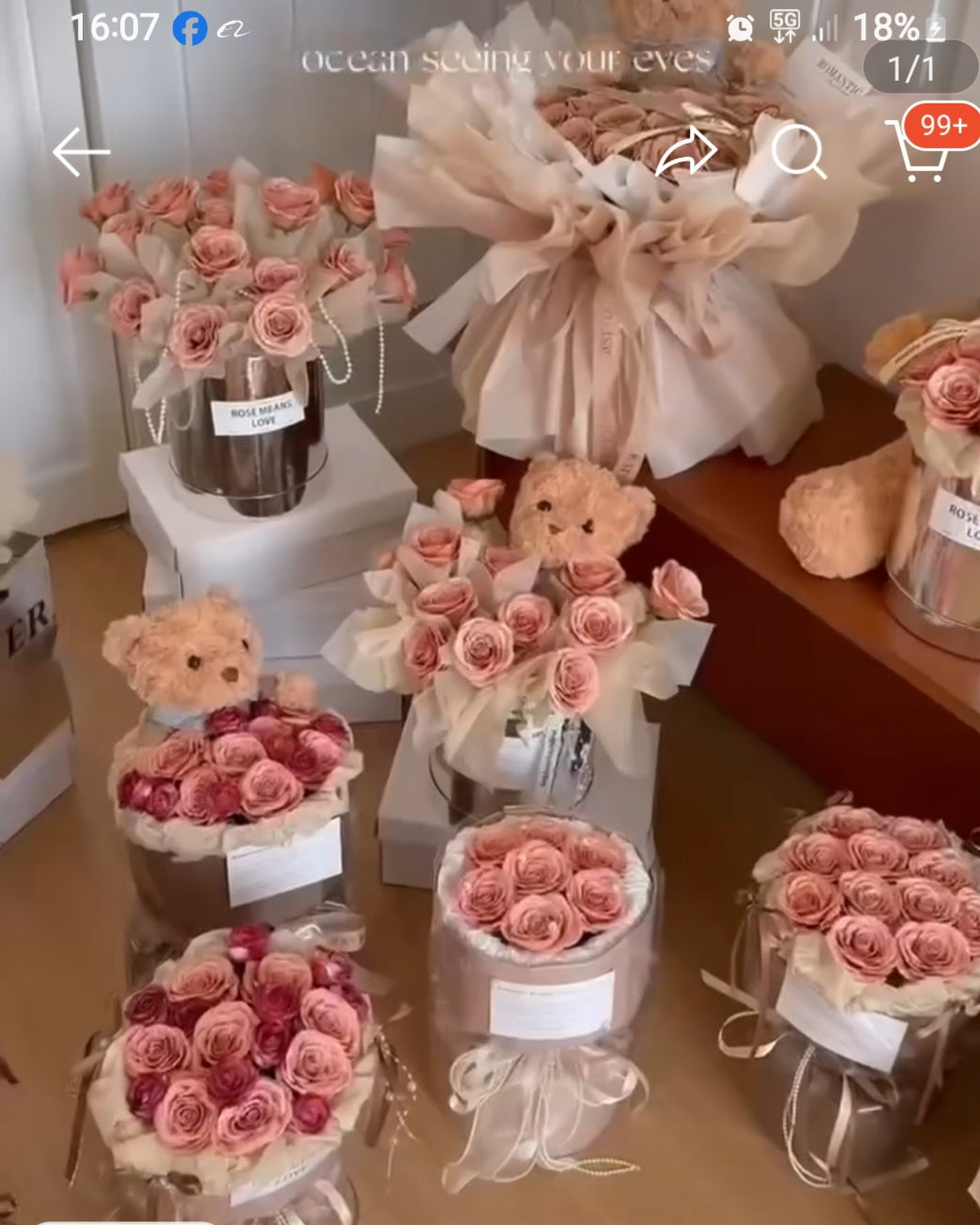 Flower samples for customers.