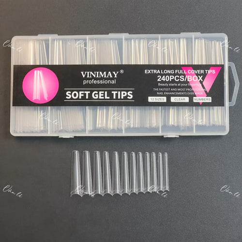 0 Vinimay nail extensions are long, full size, square, pointed