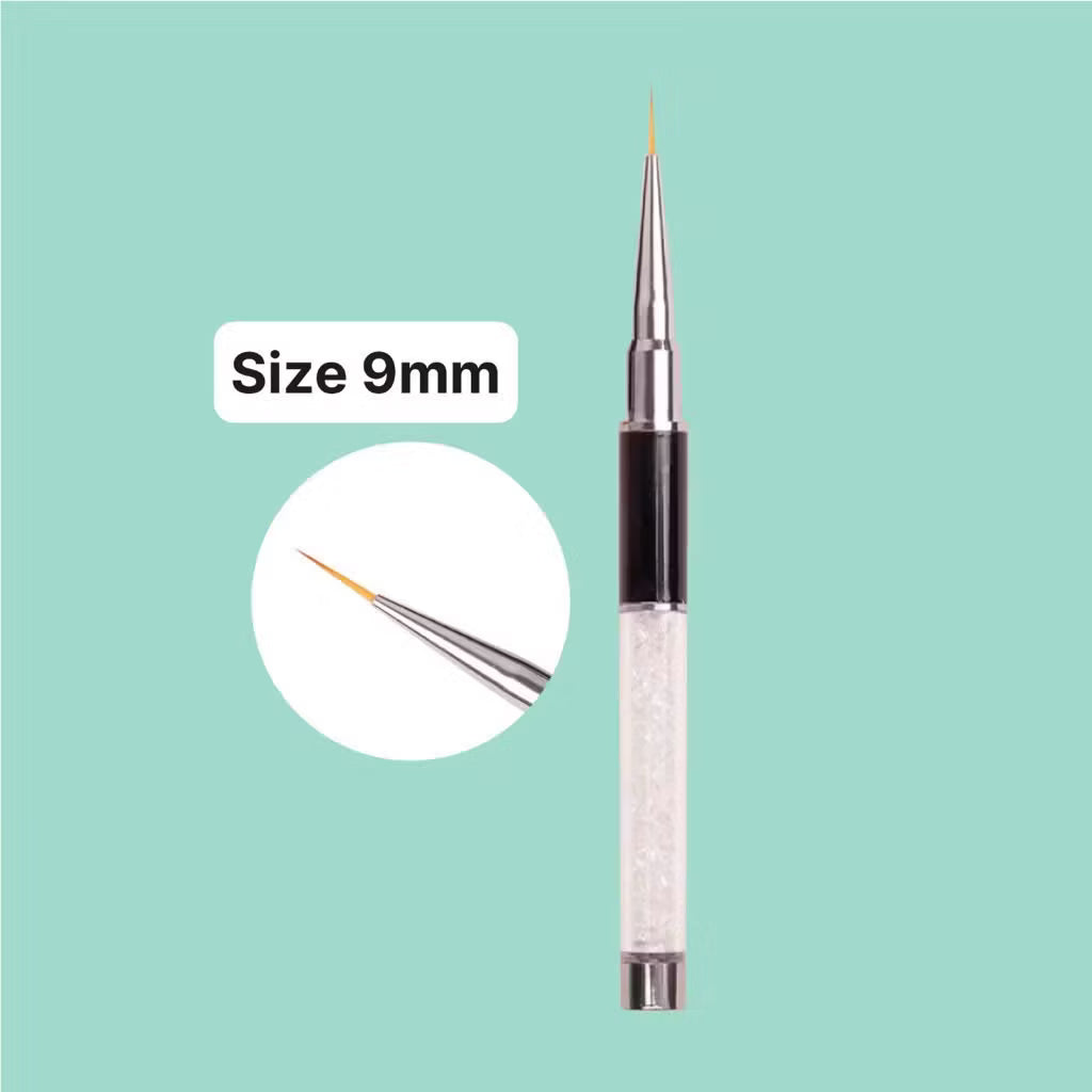 9mm premium stone-handled beard brush;  - Professional nail pattern brush