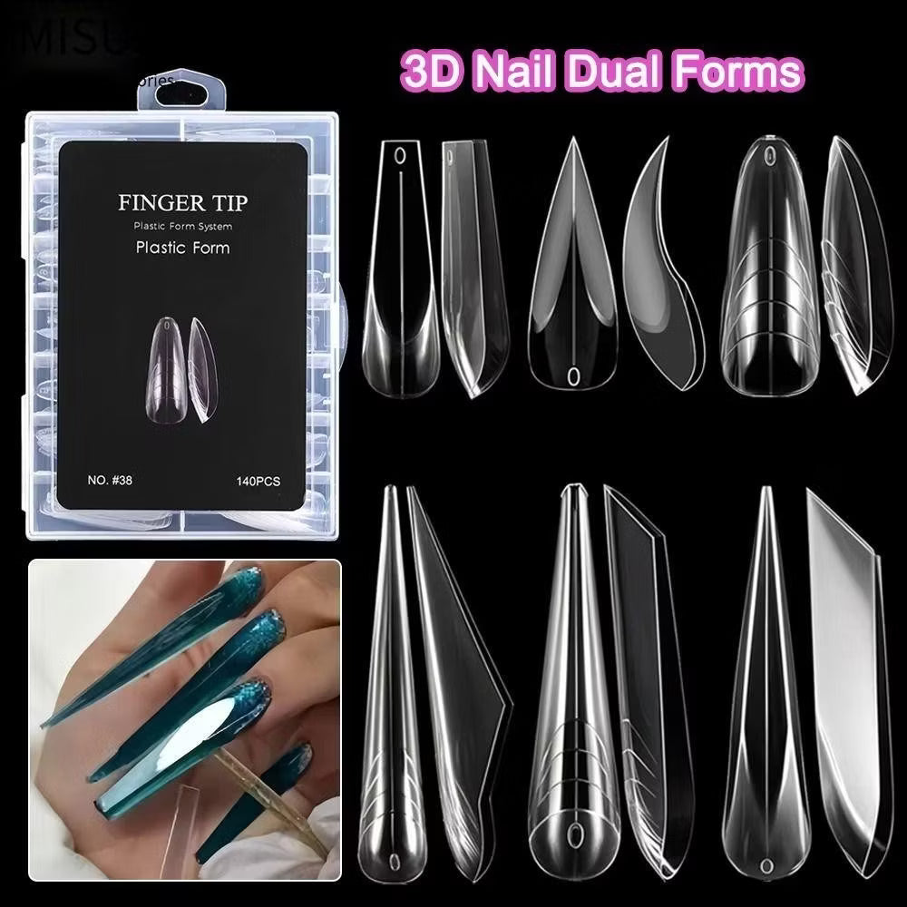0MISSIPS Nail Extension Mold, Dual Premium Shape Poly Curved Nail Gel,
