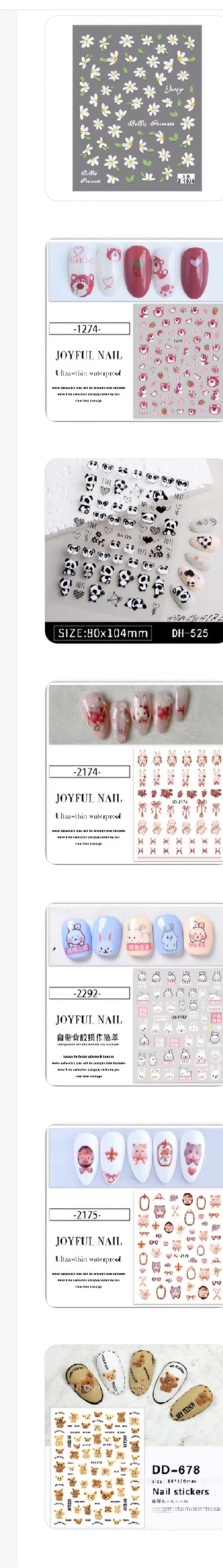 Types of Nail Art Stickers