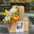 Kraft flower box for coffee/take away drinks, gifts