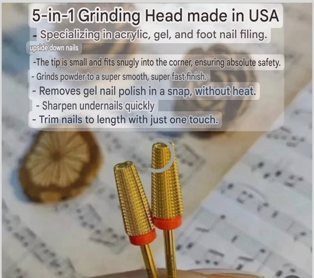 Fine standard 5in1 USA grinding head with smooth head, breaks down corner sharpening gel super smoothly and quickly