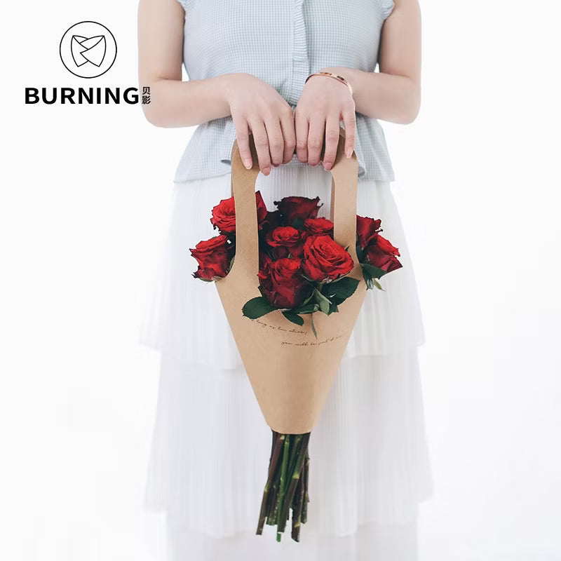 Paper bags for takeaway flowers, bouquets, flower delivery, handmade flowers