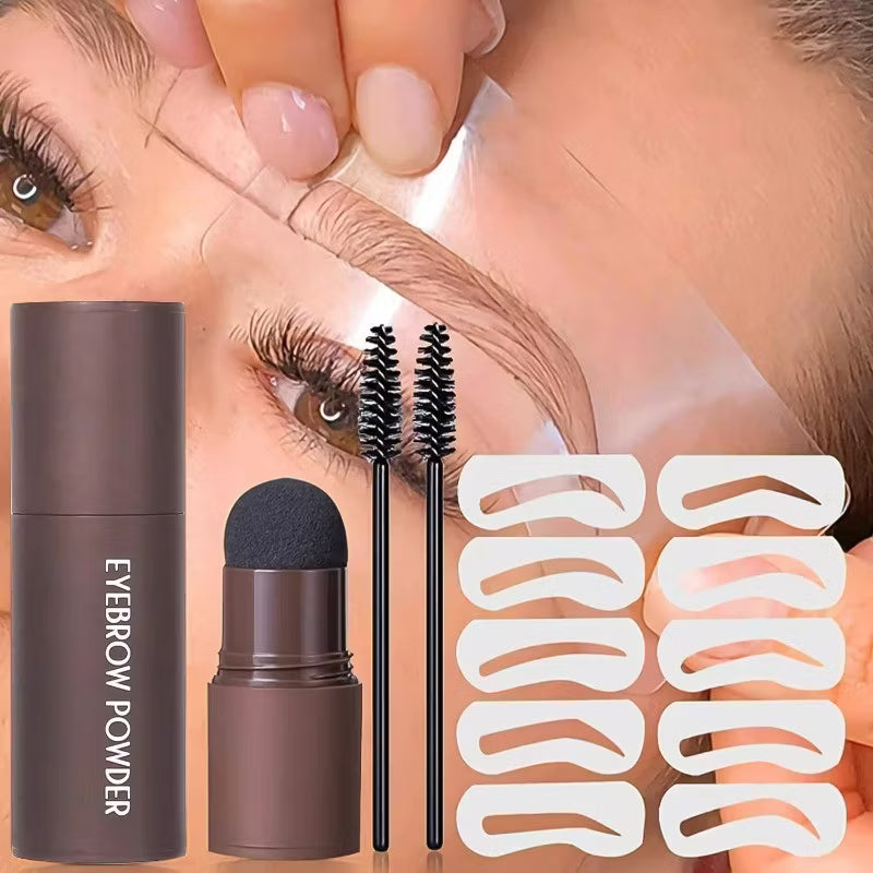 Easy-to-use 3-color waterproof eyebrow stamp makeup kit