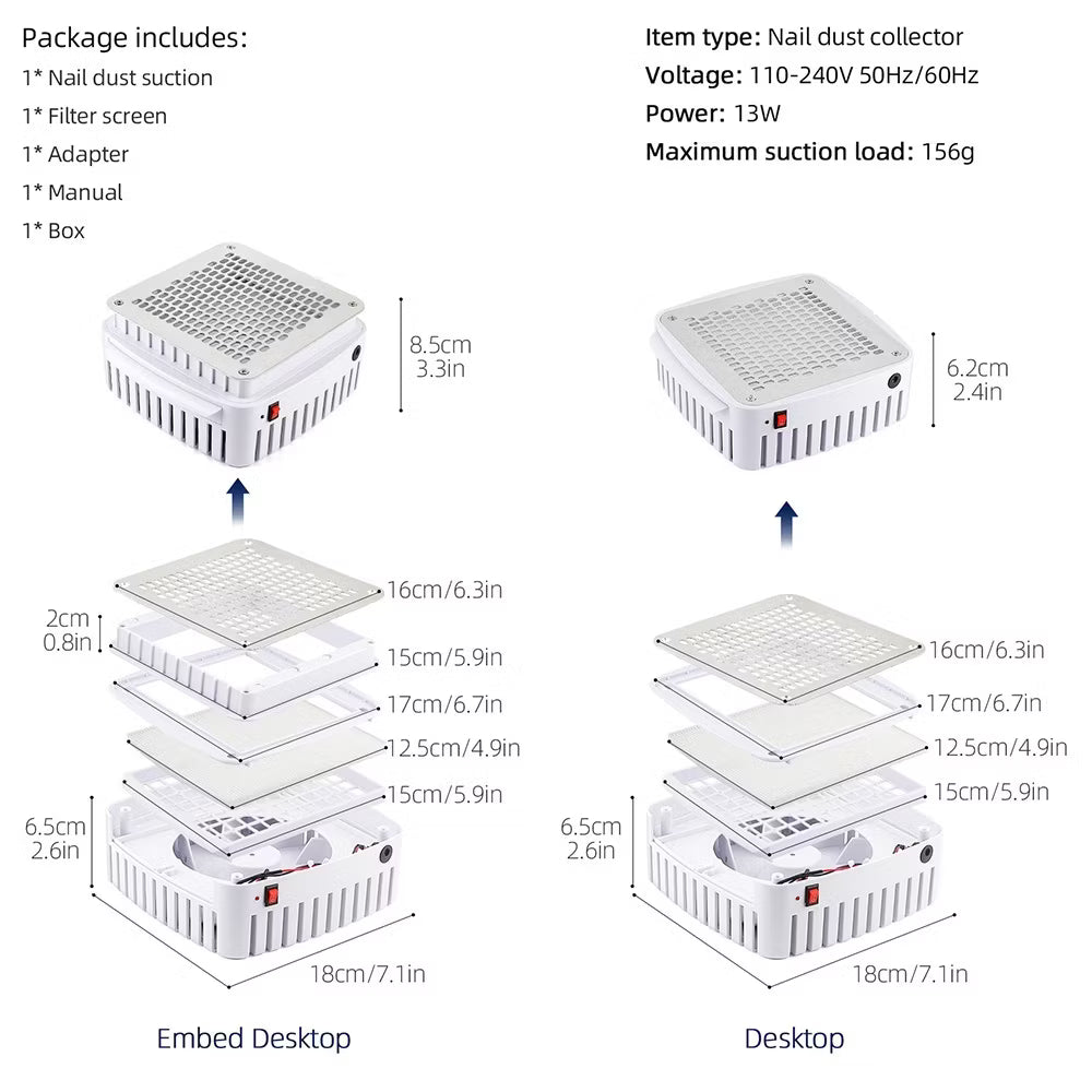 Foreverly Professional 2-in-1 Nail Vacuum Cleaner