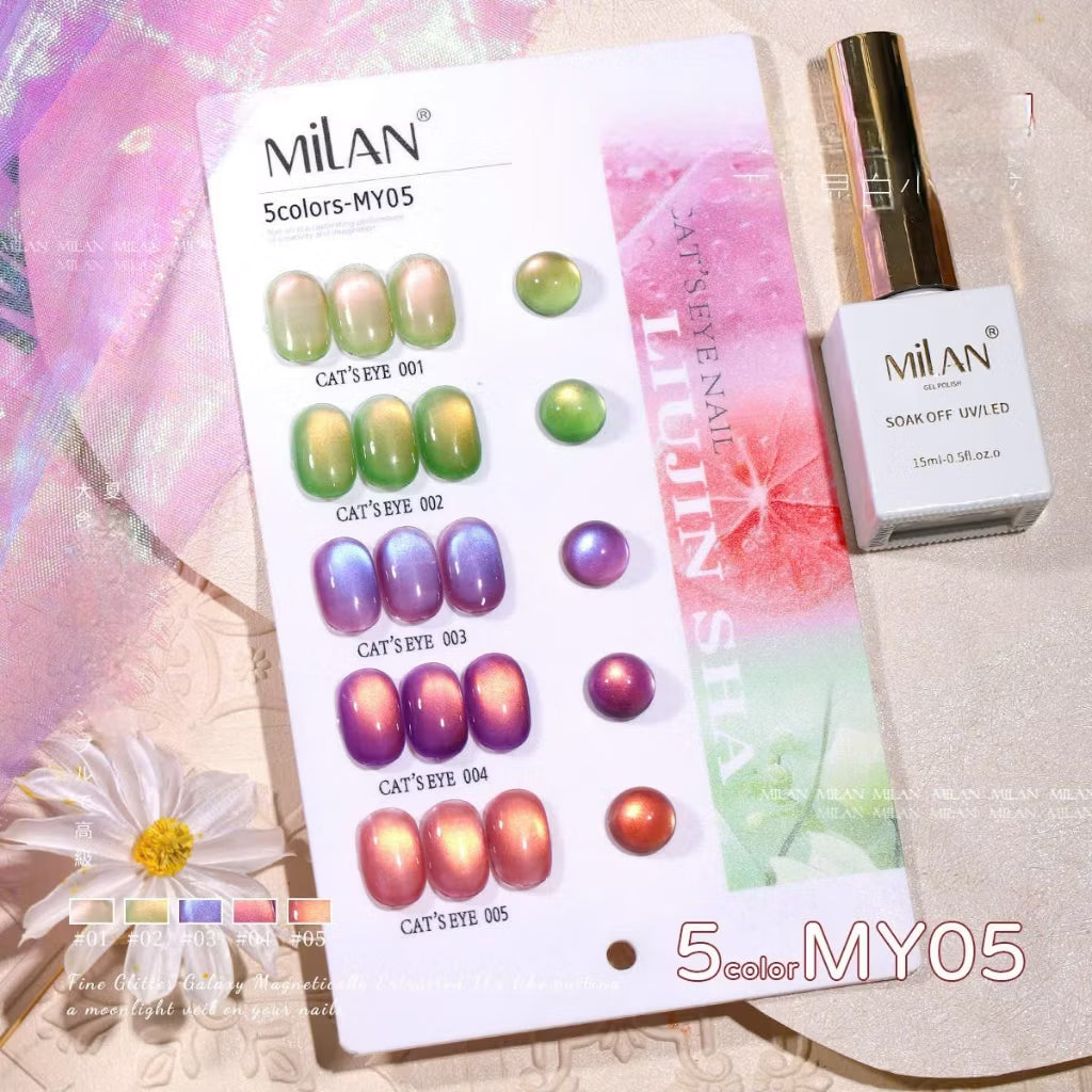 0Set of 5-color Milla guava, peach, grape and fruit cat eye paint, super standard color