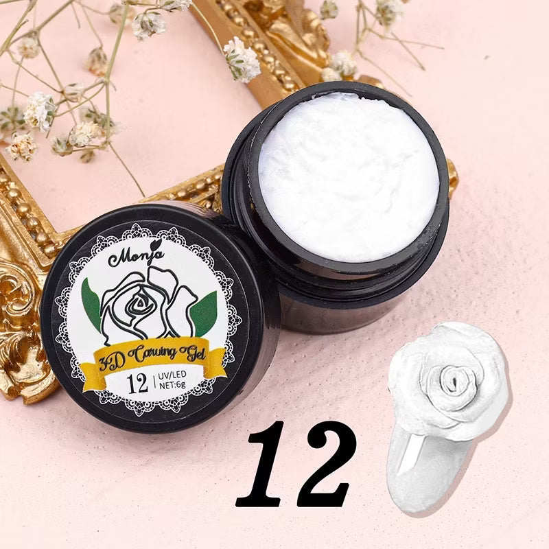 0Monya super tough white modeling gel 3D dry white flower modeling gel, super tough