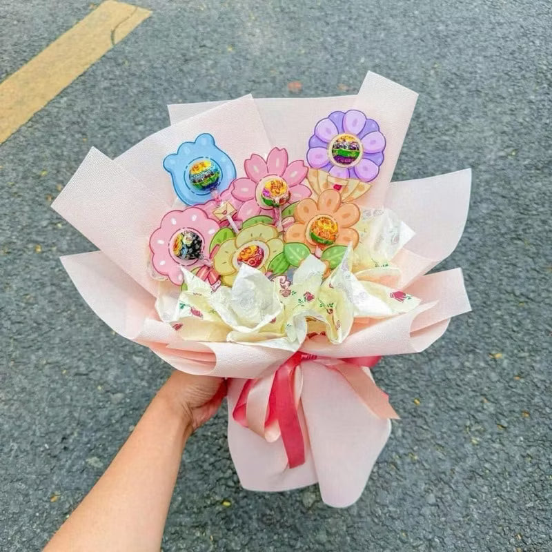 Cute Flower, Bear, Rabbit, and Dog Shaped Lollipop Card Wraps