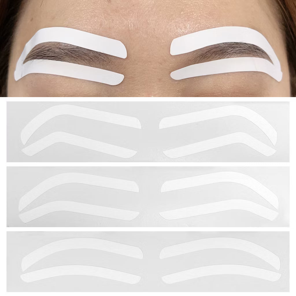 10 Disposable Eyebrow Design Stencil Stickers - Easy to Wear Quality Stickers