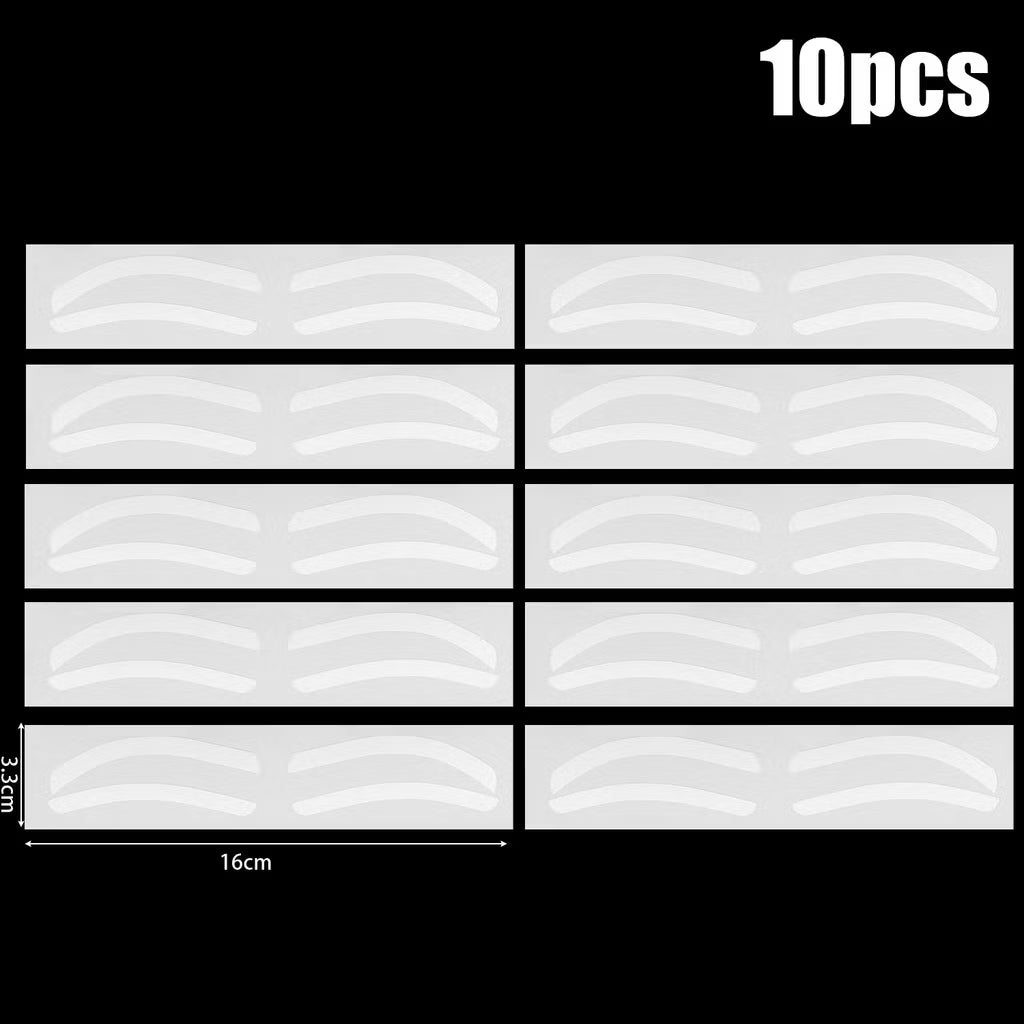 10 Disposable Eyebrow Design Stencil Stickers - Easy to Wear Quality Stickers