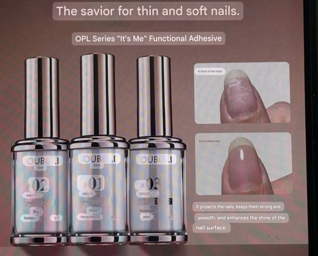 Base, Top, Hard nail Ouboli bottle 15ml New Version Super Glossy and Durable