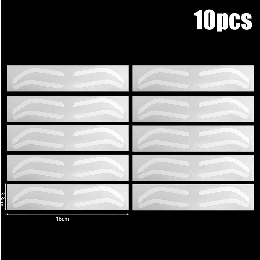 10 Disposable Eyebrow Design Stencil Stickers - Easy to Wear Quality Stickers
