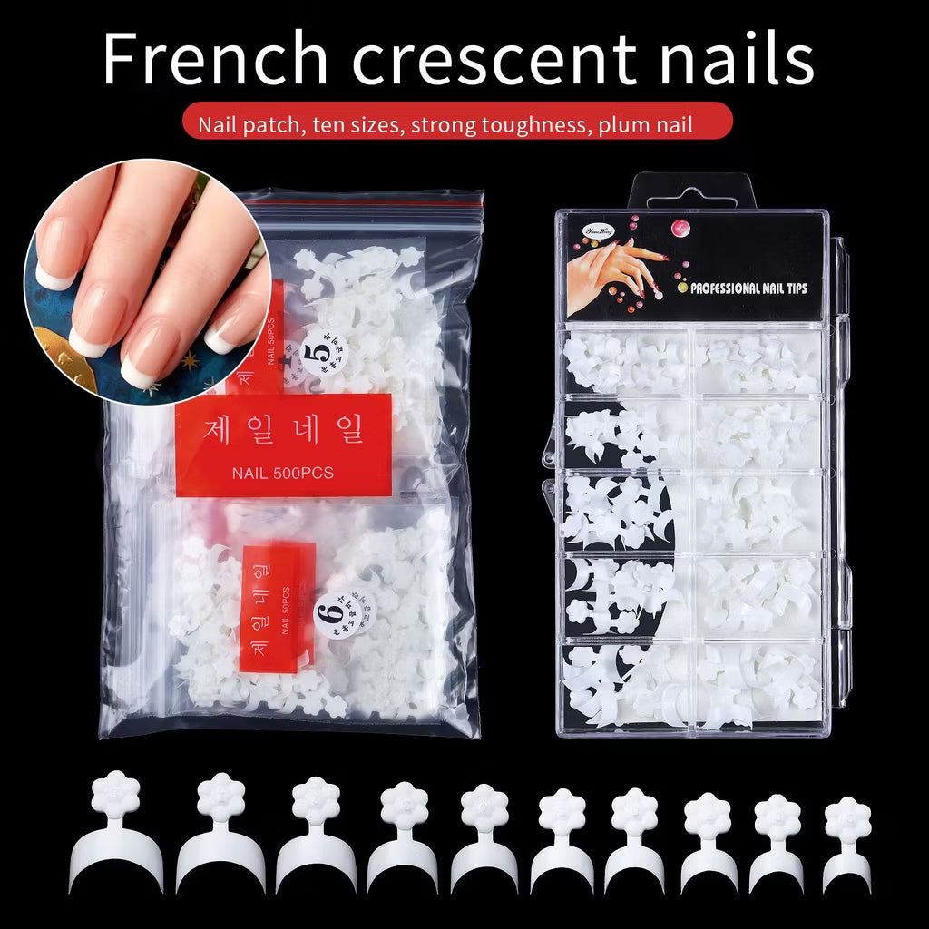 500 Misscheering Crescent Moon Patterned Artificial Nails - Fashionable and Practical