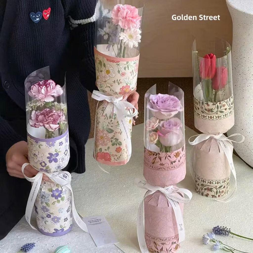 A single-flower bouquet in Korean style.