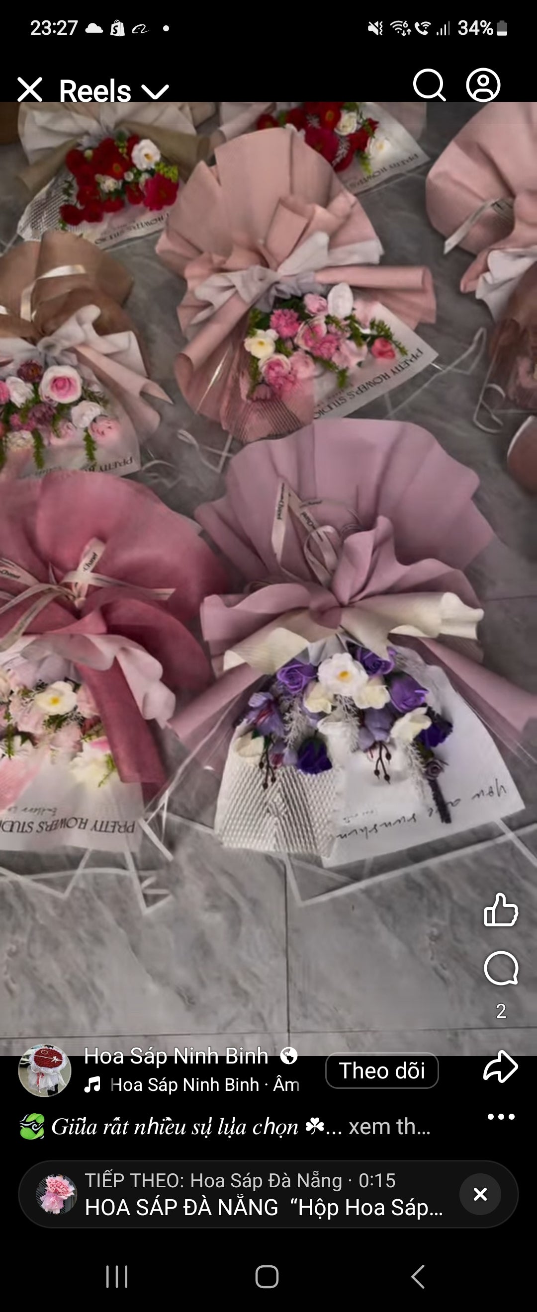 Flower samples for customers.