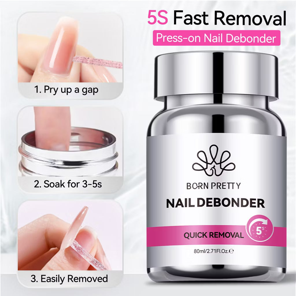 0BORN PRETTY 80ml Press-On Nail Debonder 5S Quick Remover False Nail Tips