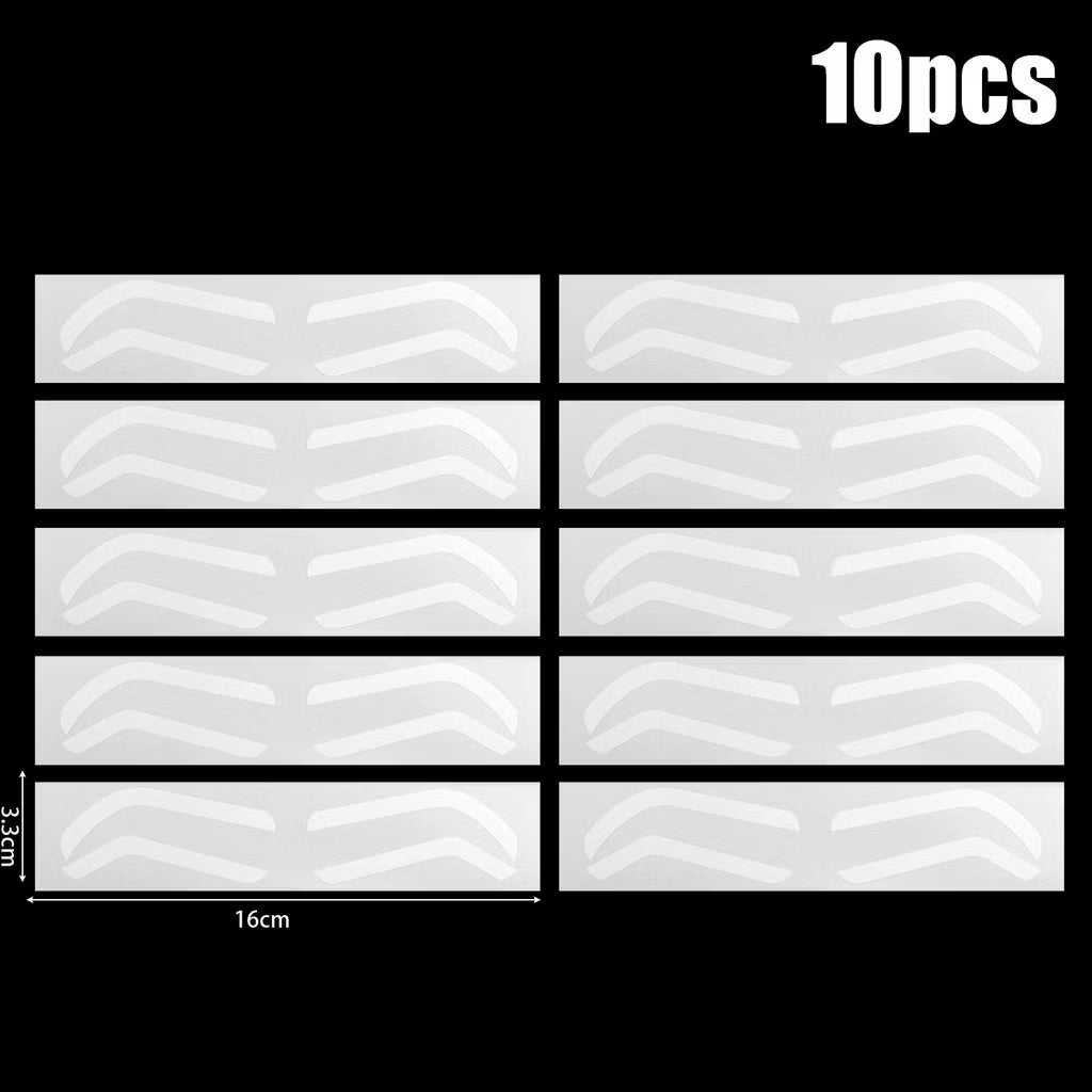 10 Disposable Eyebrow Design Stencil Stickers - Easy to Wear Quality Stickers