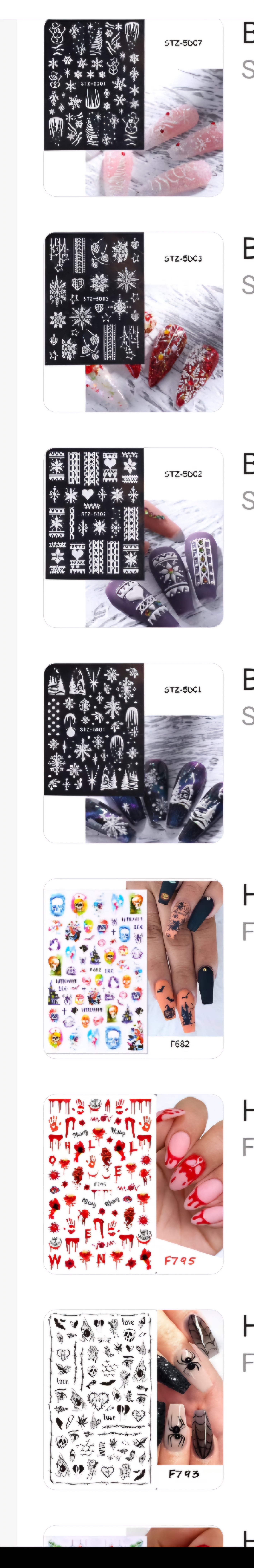 Types of Nail Art Stickers