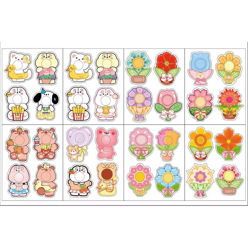 Cute Flower, Bear, Rabbit, and Dog Shaped Lollipop Card Wraps