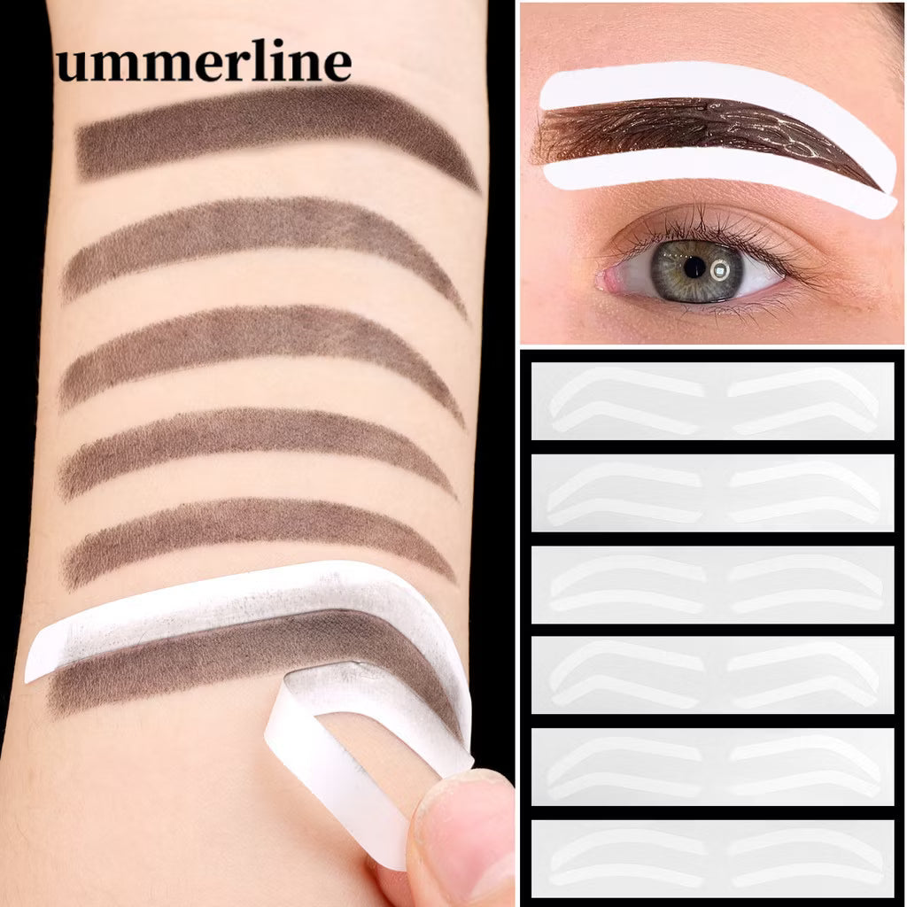 10 Disposable Eyebrow Design Stencil Stickers - Easy to Wear Quality Stickers